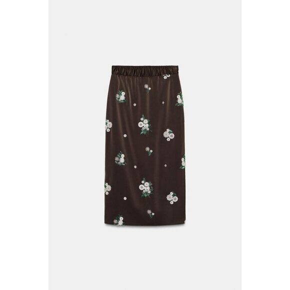 ZARA ZW COLLECTION LIMITED EDITION SEQUINED EMBROIDERED SKIRT - Picture 7 of 9